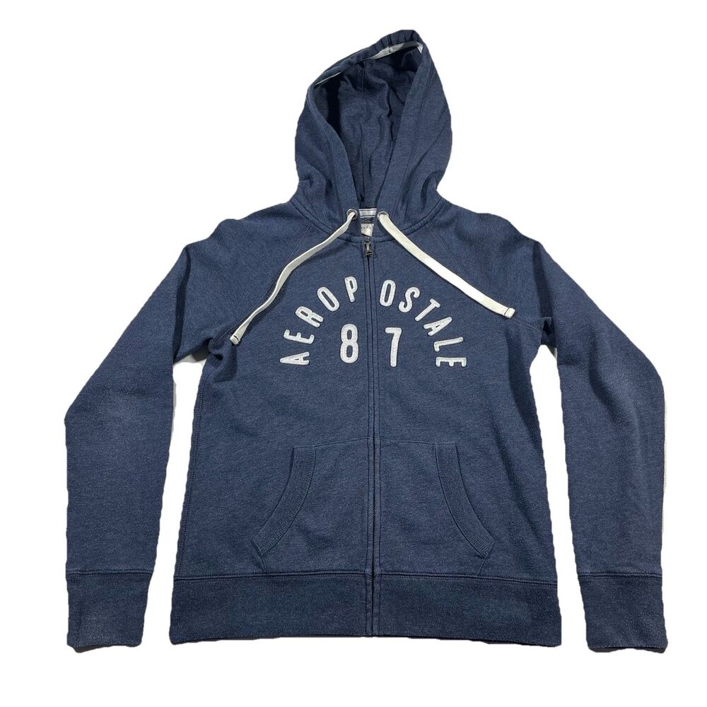 Aeropostale 87 Full Zip Hoodie Blue Women’s Small Y2K